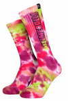 Santa Cruz Slime Balls Strip Logo Sock - Pink/Green Tye Die
