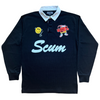 SCUM  LONG SLEEVE ACID RUGBY SHIRT - BLACK