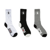 LAKAI X PUBLIC ENEMY SNIPER LOGO SOCKS - WHITE/BLACK