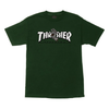 Santa Cruz X Thrasher Screaming Logo T Shirt in Forest Green