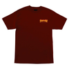 Santa Cruz X Thrasher Flame Dot T Shirt in Burgundy