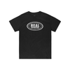 REAL OVAL T-SHIRT -BLACK GREY