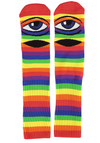 TOY MACHINE SKATEBOARDS Sect Eye Crew Socks - Rainbow Stripes