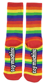 TOY MACHINE SKATEBOARDS Sect Eye Crew Socks - Rainbow Stripes