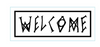 WELCOME SCRAWL STICKER WHITE BLACK