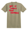 KROOKED SKATEBOARDS - STRAIT EYES T-SHIRT - SAND / RED