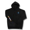 Girl Pac-Man Ghost Sleeve Embroidered Hoodie - Black